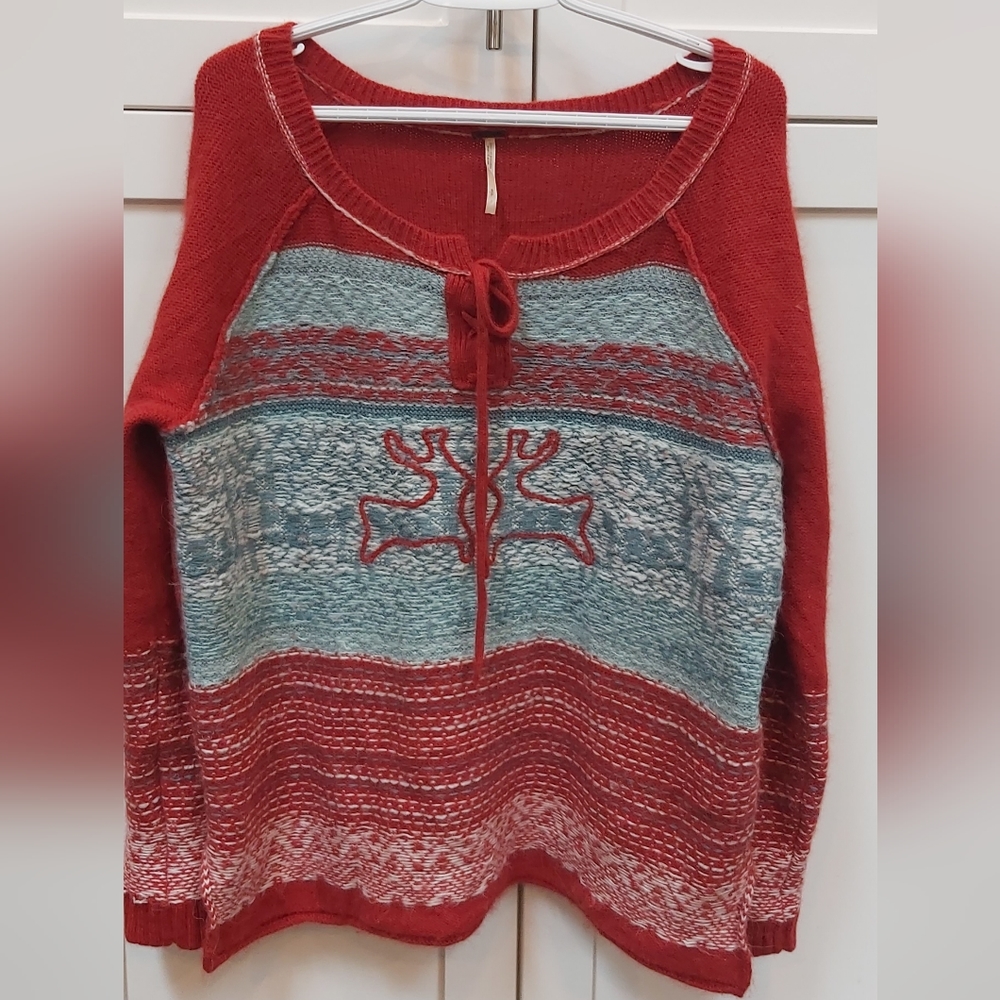 Free People Reindeer Lover sweater